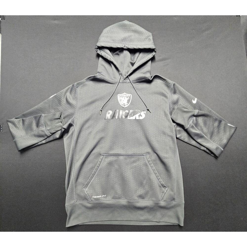 Nike Therma-FIT Las Vegas Raiders Hoodie Mens Large Black NFL On Field Pullover